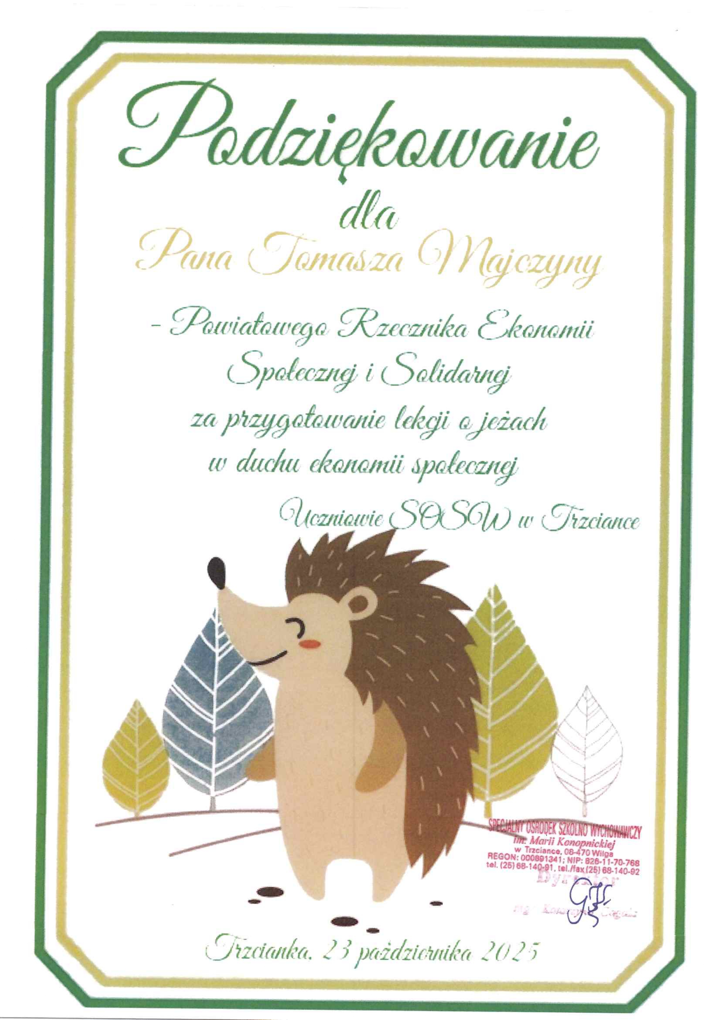 Lekcja ekonomii społecznej i solidarnej w SOSW Trzcianka